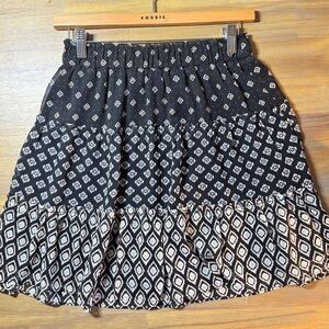LOFT Black Patterned Women's Skirt, Size XS